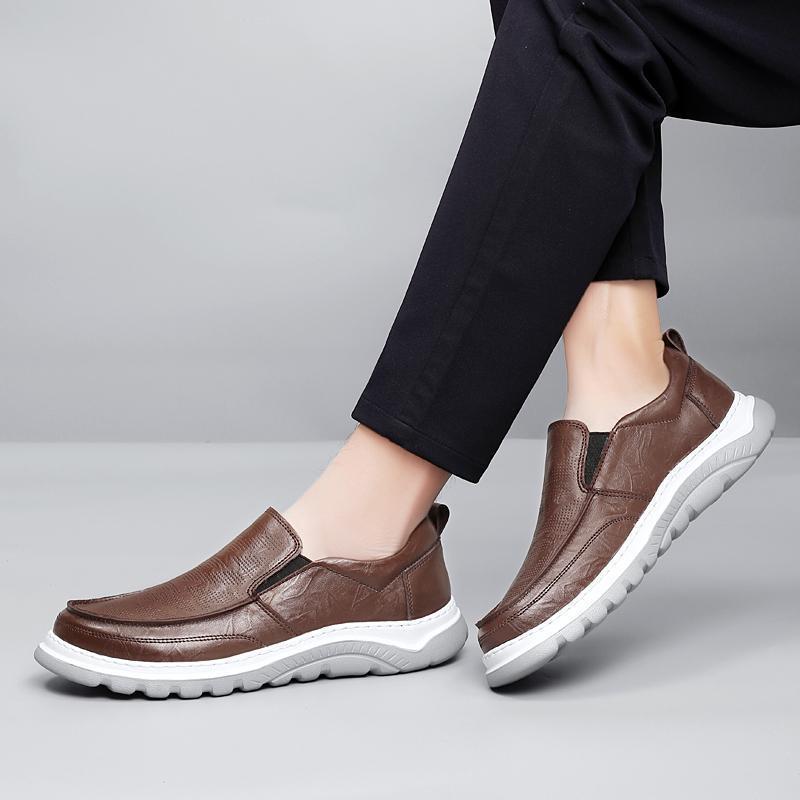Men's  Genuine Leather Perforated Loafers Shoes
