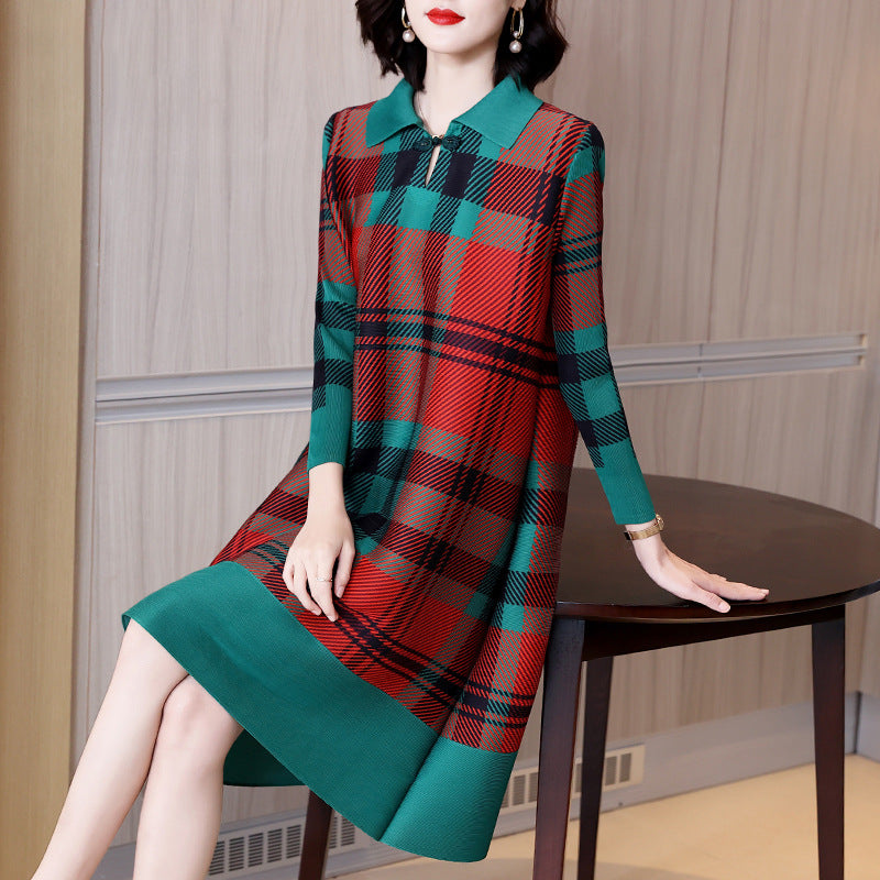 High-end Pleated Mother Spring Dress