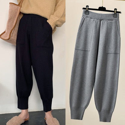 Plus-sized Plus Size Wool Grandma's Pants Women