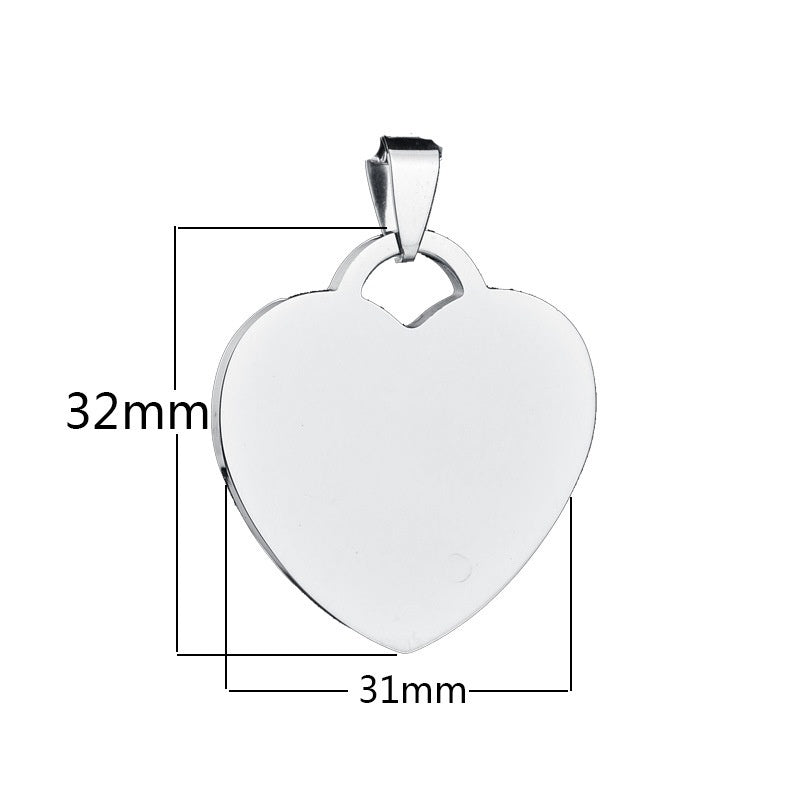Unisex Stainless Steel Heart Pendant Necklace