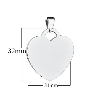 Unisex Stainless Steel Heart Pendant Necklace