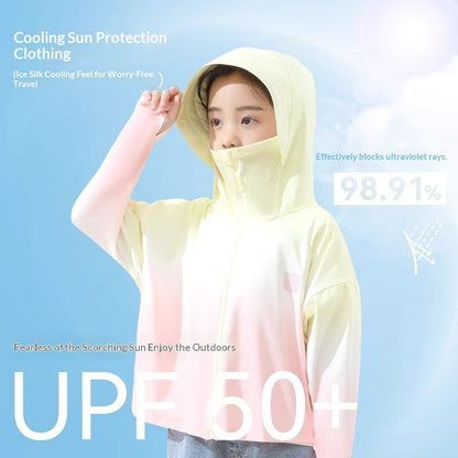 Kids Gradient Summer Ice-Silk Cooling Jacket Sun-Protection Clothing