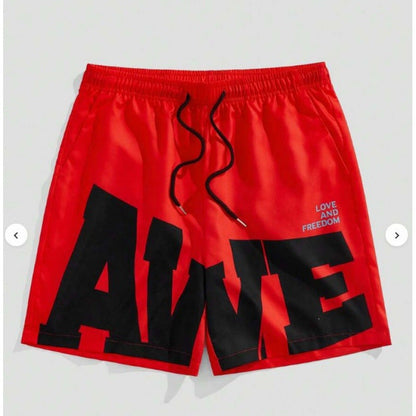 American-style High-street Beach Shorts With A Large 3D Letter Print