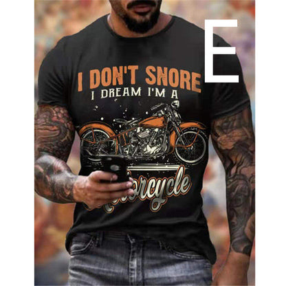 Man T-shirt Car Highway Motorcycle Hip Hop T-shirt