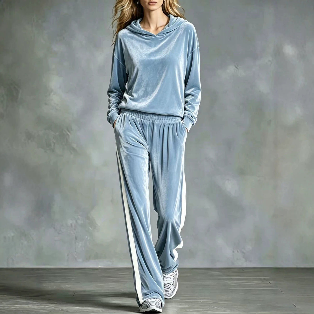 Women's Casual Loose-fitting Long-sleeved Top And Long Pants Set