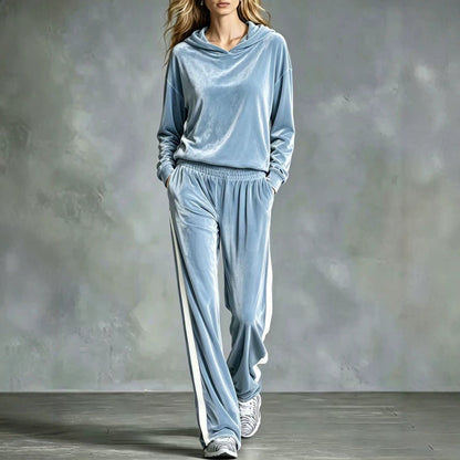 Women's Casual Loose-fitting Long-sleeved Top And Long Pants Set