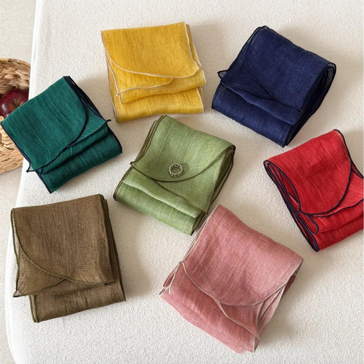 Semi-transparent Linen Scarf Ribbon Hairband