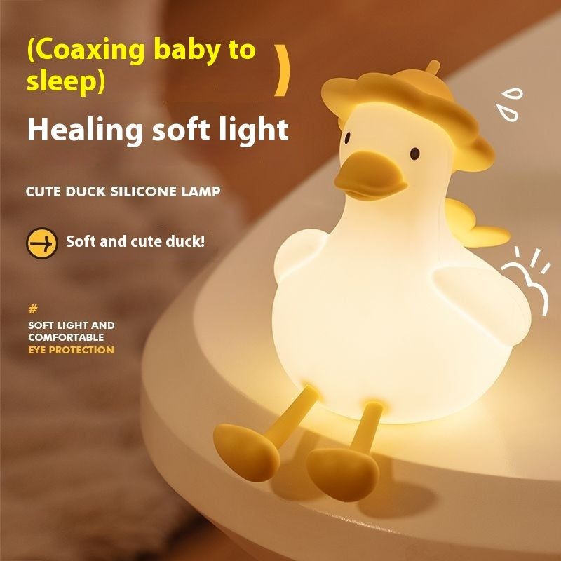 Cute Duck Small Night Lamp Bedroom Baby Feeding Eye Protection Mobile Phone Holder