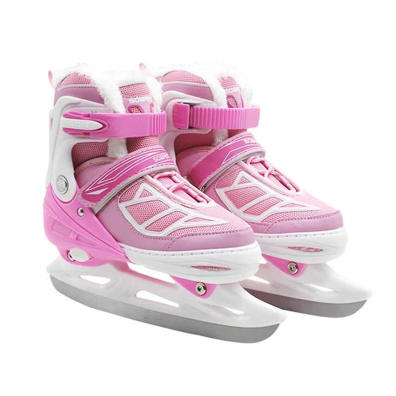 Children's Plush Insulated Adjustable Ice Skate Shoes