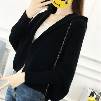 Womens Loose-fitting Cardigan, Short Sweater Jacket