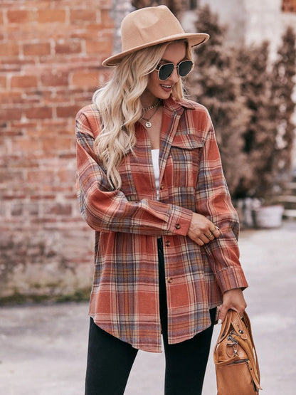 Plaid Button-Down Long Sleeve Shirt