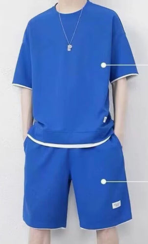 New Summer Short-sleeved Suit Men's T-shirt Exercise Casual Men's Clothes Sets