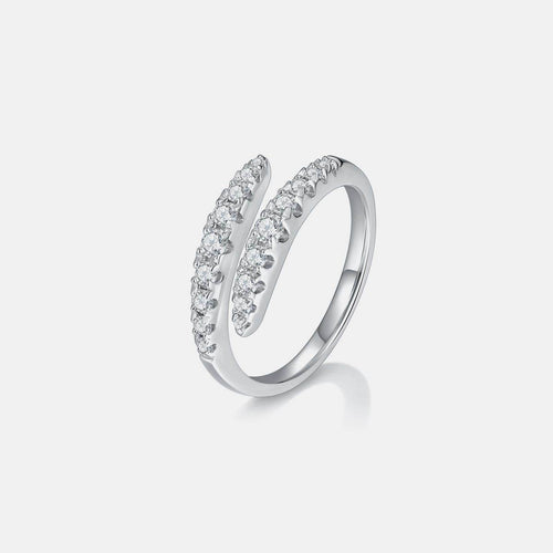 925 Sterling Silver Moissanite Bypass Ring for Women