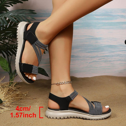 New Velcro-strapped Thick-soled Sandals For Women