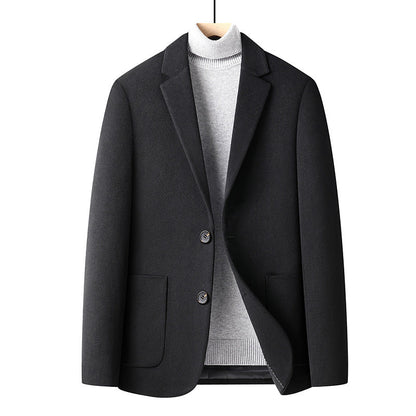 Autumn And Winter Solid Color Short Wool Woolen Men's Suit