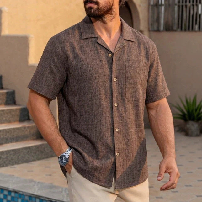Mens Dress Shirt Summer Thin Style