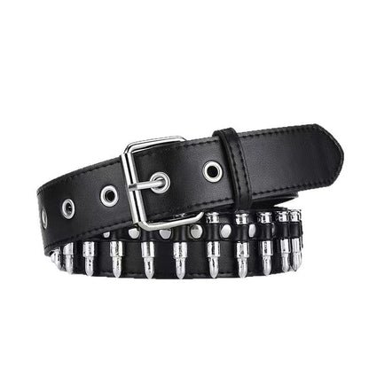 Men's And Women's Gothic-style Three-row Studded Belt