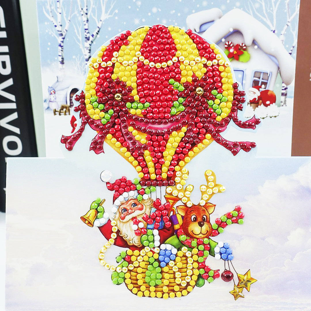 Christmas DIY Diamond Painting Greeting Cards 5D Cartoon Birthday Postcards