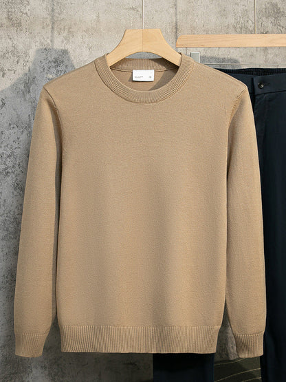 Mens Knitted Pullover With A Crew Neck