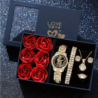 Women's Cornucopia Diamond-embedded Watch Set Popular