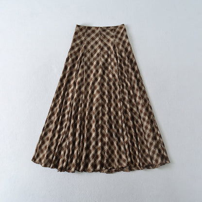 Retro Versatile Plaid Skirt For Women