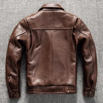 Handsome Trendy Soft Leather Jacket Coat