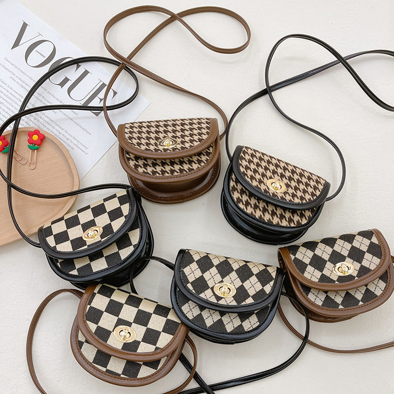 Children's Bags Checkerboard Stylish Good Texture