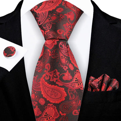 Jacquard-embroidered Cashew Flower Tie