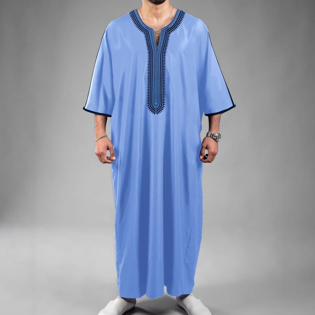 3D Digital-Print Ethnic Moroccan Mens Robe