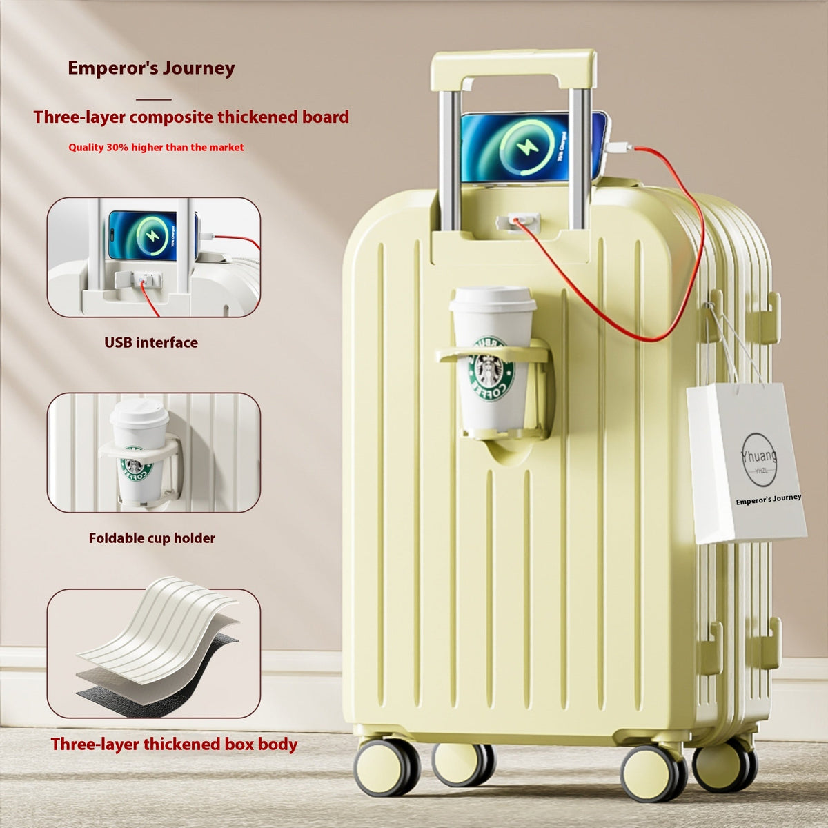 Small Lightweight Password Suitcase Durable Suitcase Trolley Case