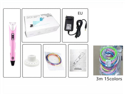 Children's 3D Printing Pen and Brush Toy Set