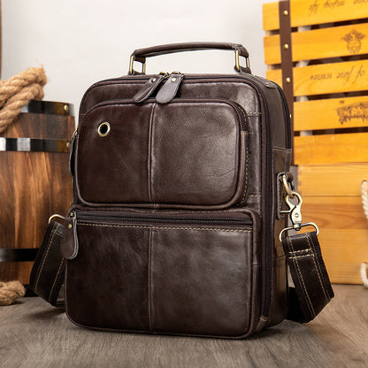 Genuine Leather Retro Messenger Bag for Men