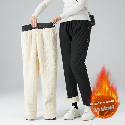 Tactical Pants Men's And Women's Waterproof Windproof Thick Cotton-padded Trousers Cold-proof Lambswool
