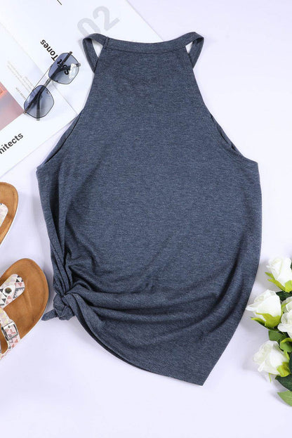 Bow Graphic Round Neck Tank for Stylish Summer Wear