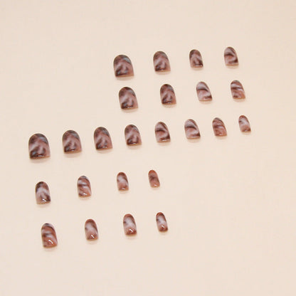 Ombre False Nails Oval-shaped Ready-to-wear Nails