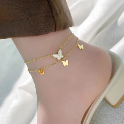 Butterfly Anklet For Women High end 18k Gold colored Trendy Foot Chain