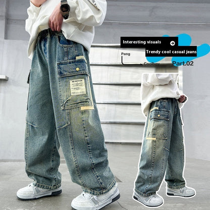 Children's Wear Boys Spring Clothing Pants Straight