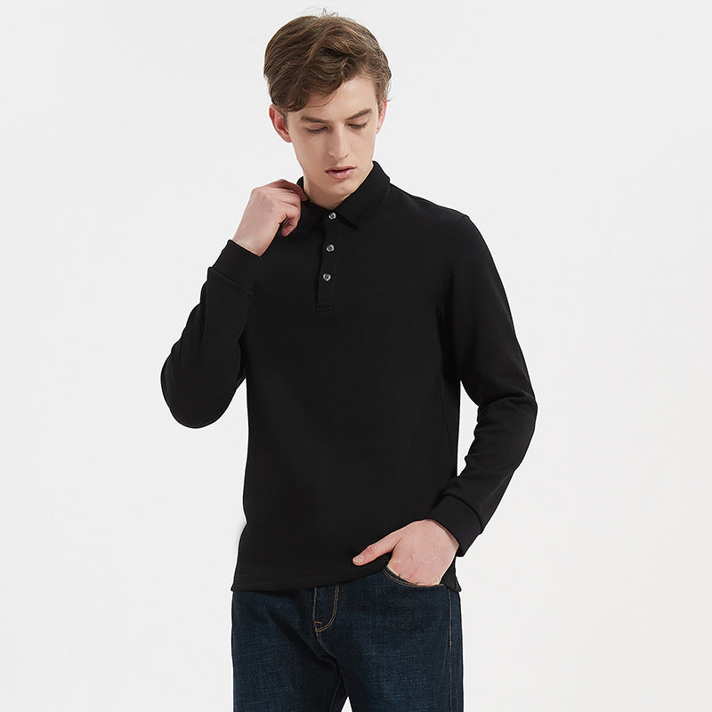 Unisex Thickened Long Sleeve Polo Shirt