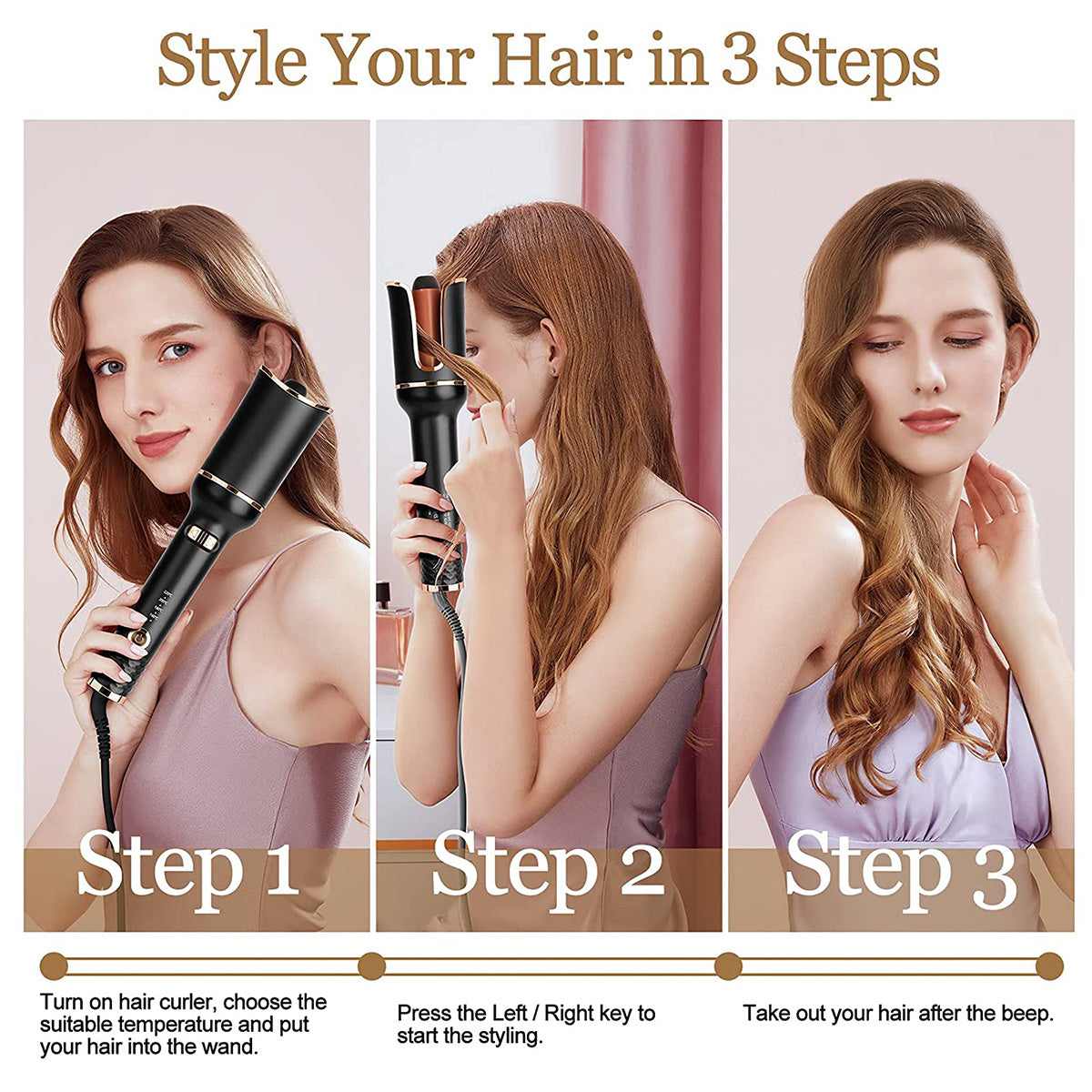 Auto-Rotating Curling Wand Styler