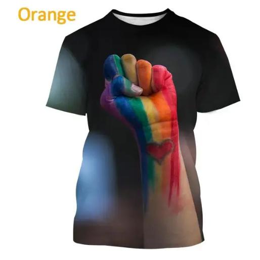 Rainbow 3D Printed T-shirt Men And Women Oversized Short Sleeve Casual Shirt Fashion Tops Trend