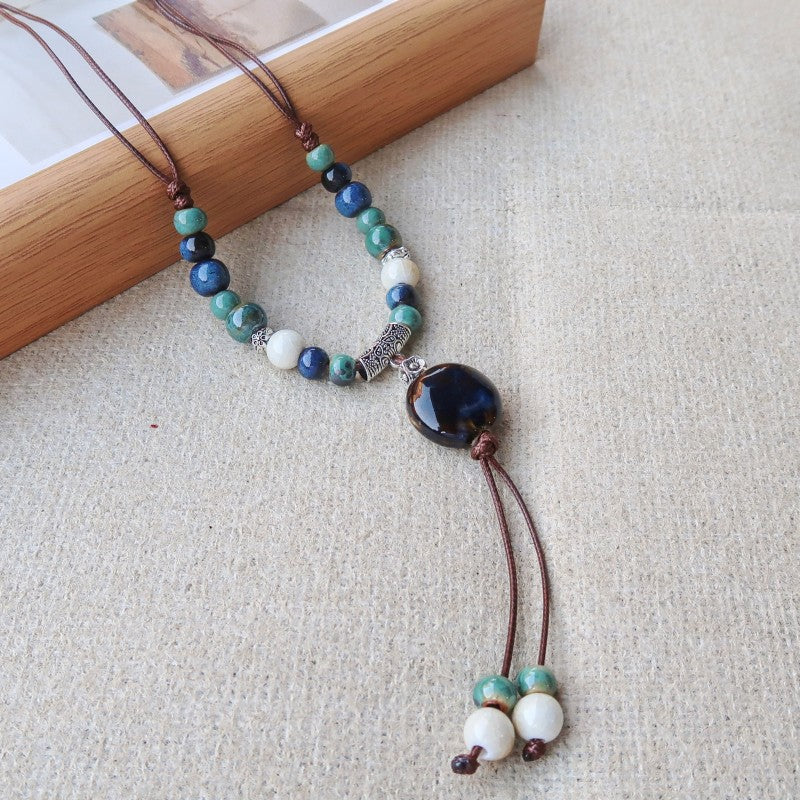 Vintage Ethnic-Style Ceramic Necklace For Women