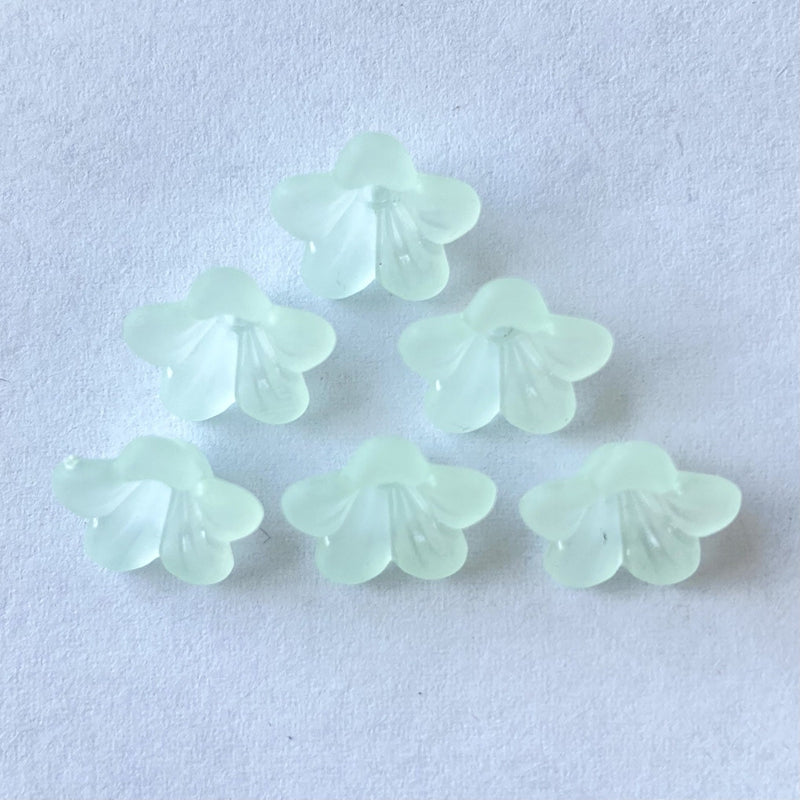 Matte Acrylic 5-Petal Blossom Beads, Translucent Center-Drilled Spacers For DIY Vintage Hair Sticks, Dangle Earrings & Pendant Crafts.