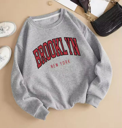 Personality Trend Printed Crew Neck Sweatshirt Women