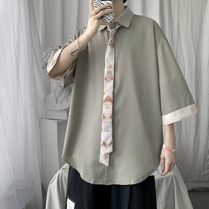 Loose Floral Print Shirt Wrinkle-Free