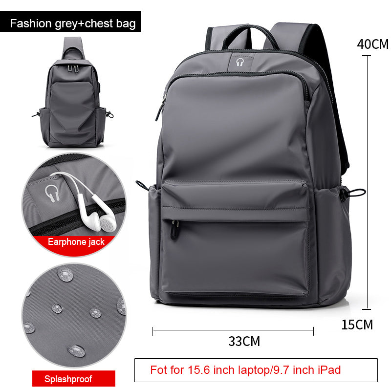 Fashion Simple Travel Bag Trendy Cool Male College Student Computer School Bag