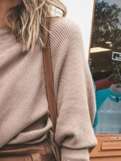 Single Shoulder Ribbed Knit Top