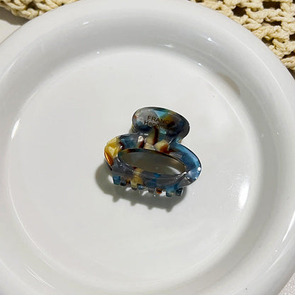 Vinegar-acid Floral Small Hair Clip Minimalist Oval Shape