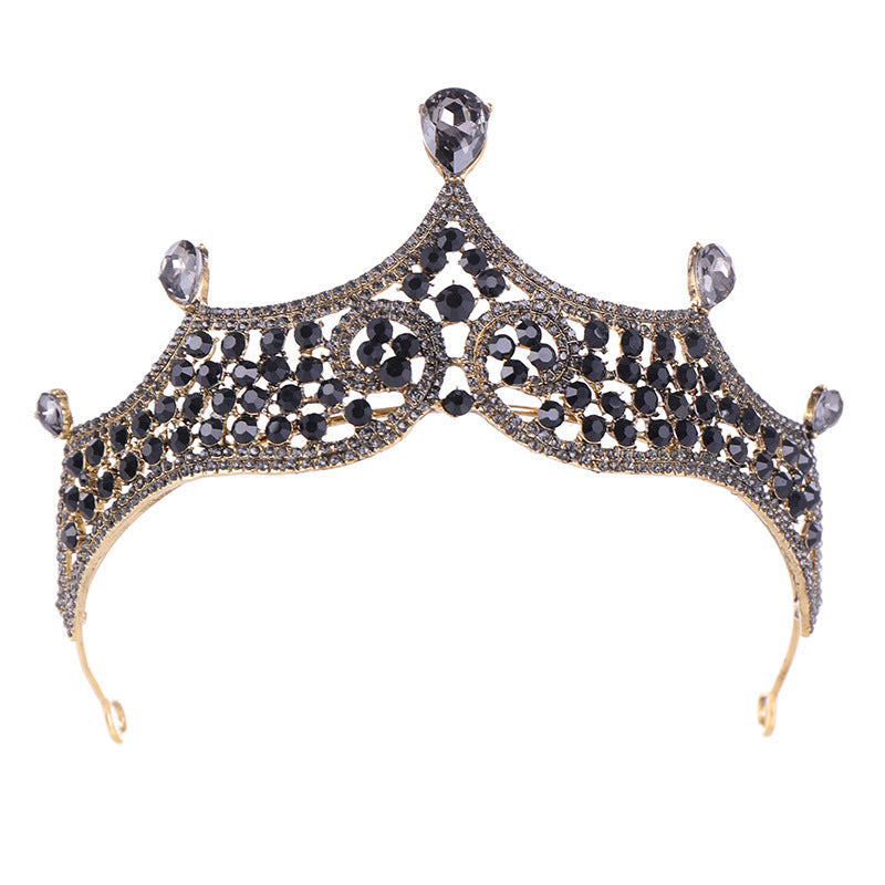 Retro Baroque Black Marriage Royale Decorative Crown