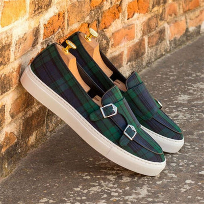 Men's Canvas Plaid Classic Fashion Loafers