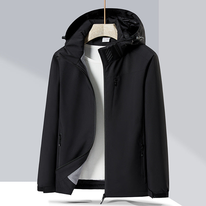 Couple Single-layer Jacket Windproof Sports Fleece-lined Padded Overalls